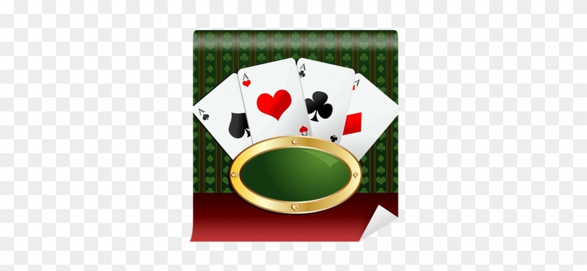 Playing Cards Background With Four Aces Wall Mural - Playing Card #1166799