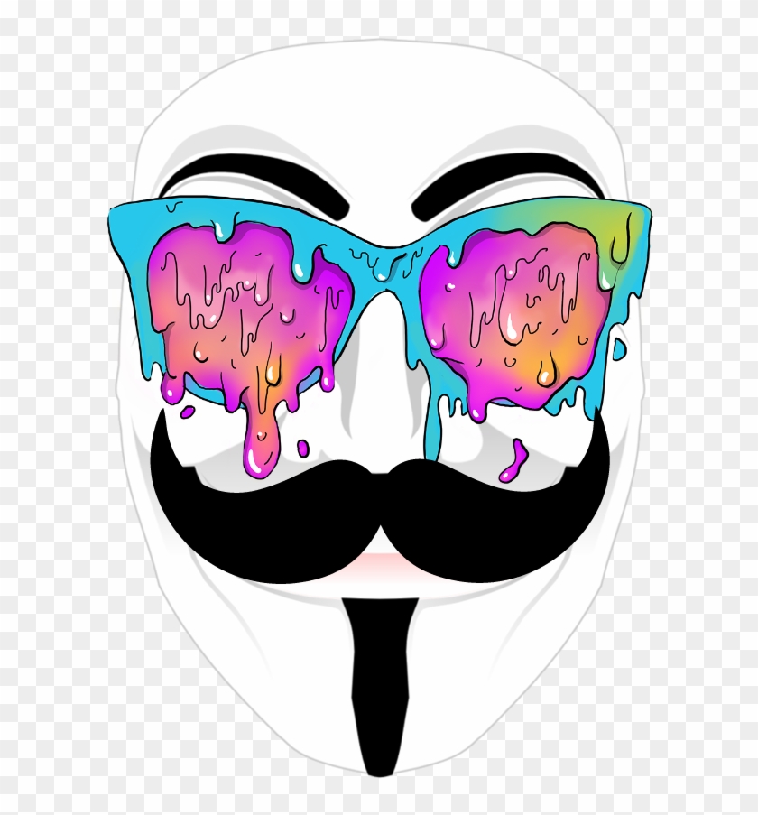 Colorful Colorsplash Popart Anonymous Mask Stickers - Pop Of Art Round Ornament #1166869