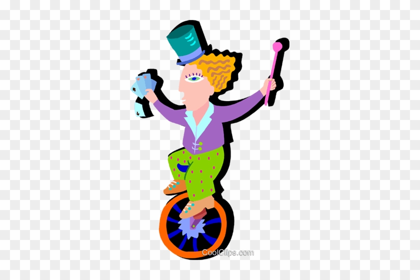 Girl On Unicycle Royalty Free Vector Clip Art Illustration - Clip Art #1166881