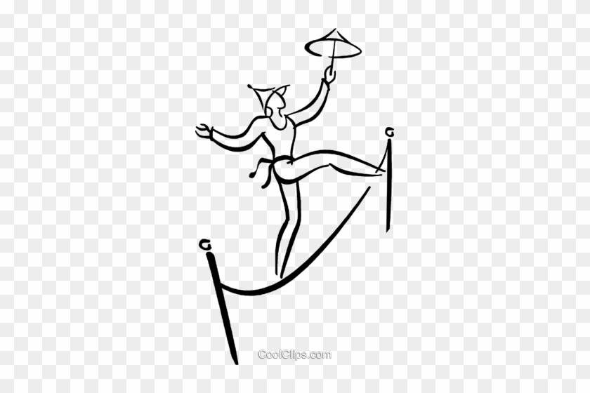Tightrope Circus Act Royalty Free Vector Clip Art Illustration - Corda Bamba De Circo Png #1166883