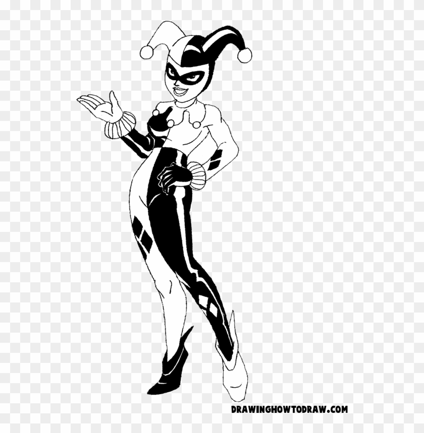 How To Draw Harley Quinn From Batman Comics With Drawing - Harley Quinn Coloring Pages #1166938