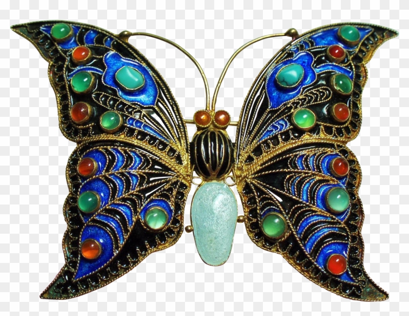 Vintage Metropolitan Museum Of Art Enamel Large Butterfly - Swallowtail Butterfly #1167198
