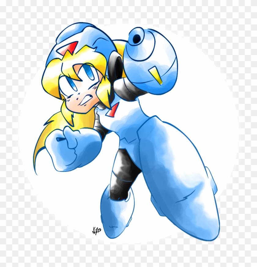 Blue Bomber Gal It's Rokko Chan By Nkognz - Cartoon #1167206