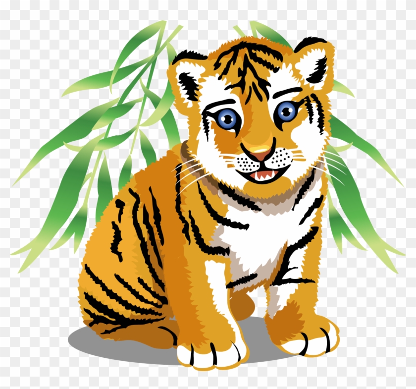 Baby Jungle Animals Tiger Clip Art - Cartoon Jungle Animal #1167232