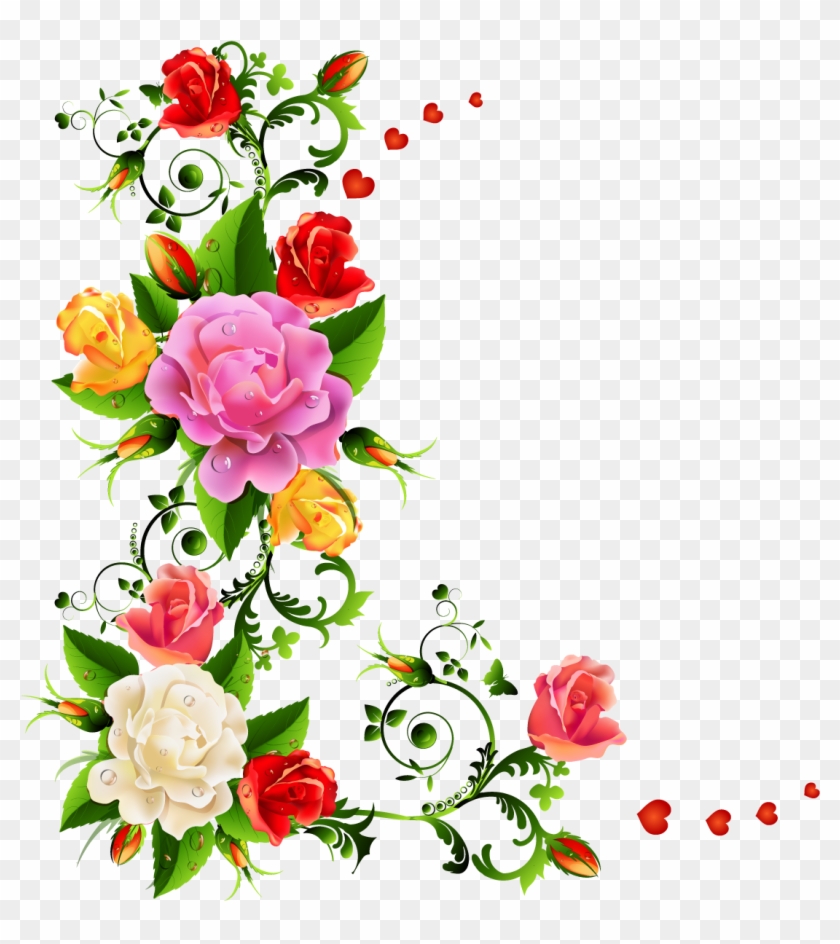 Border With Different Design - Flower Corner Border Design #1167283