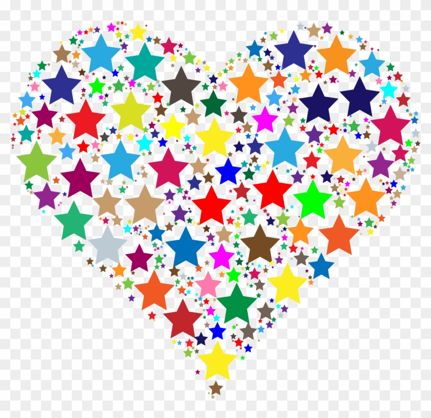 Clipart Colorful Heart Stars Rh Openclipart Org Colorful - Colorful Heart #1167284