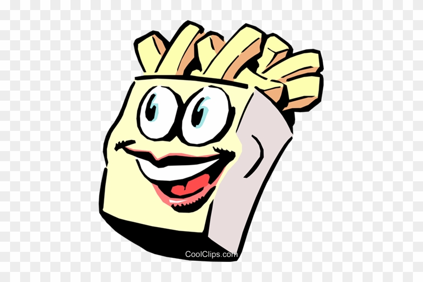 Cartoon Fries Royalty Free Vector Clip Art Illustration - Animated Fries #1167293