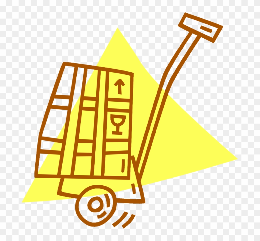 Vector Illustration Of Box-moving Handcart Dolly Or - Vector Illustration Of Box-moving Handcart Dolly Or #1167302