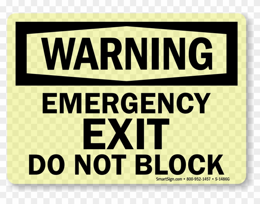 Glow In The Dark Exit Signs - Warning Sign #1167471