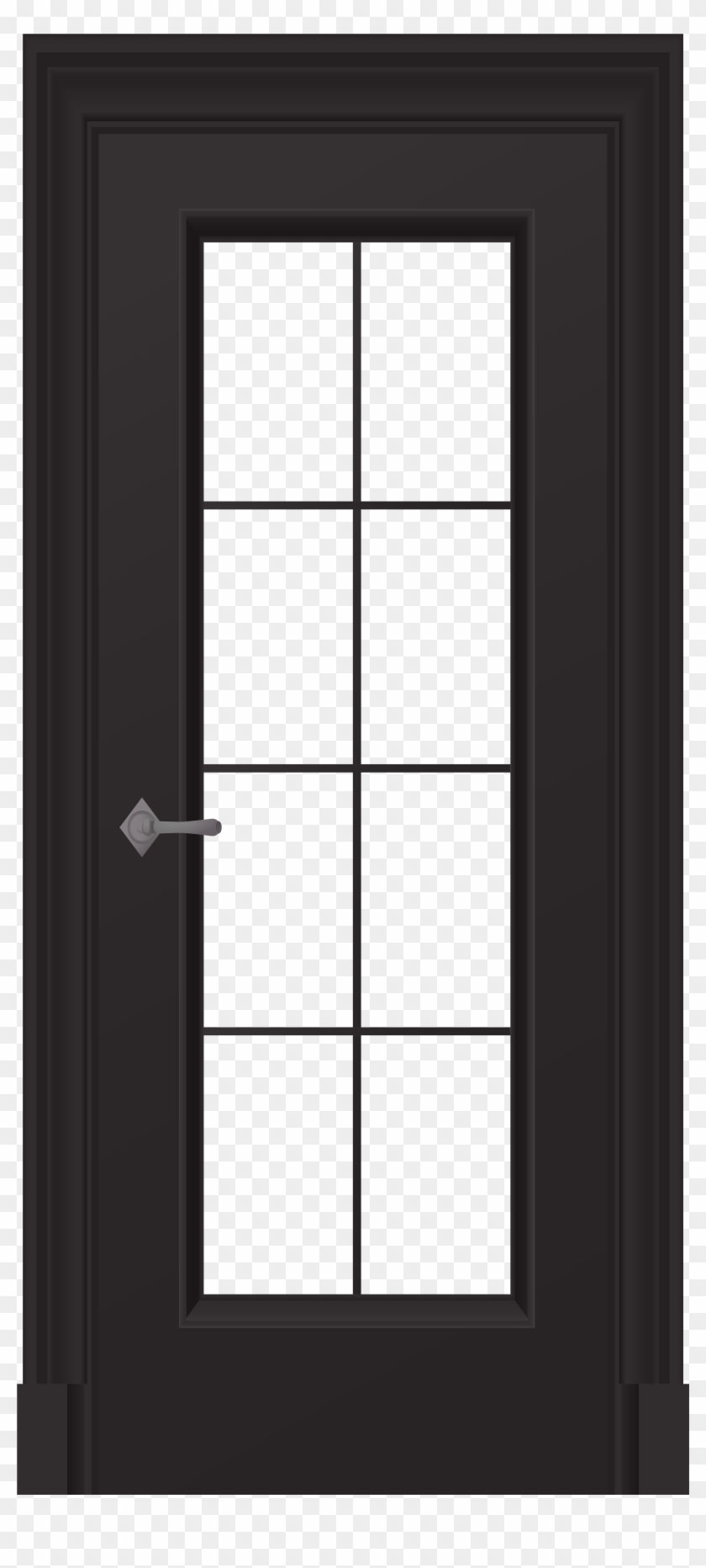 Black Door Png Clip Art - Door Clip Art Black And White Transparent #1167787