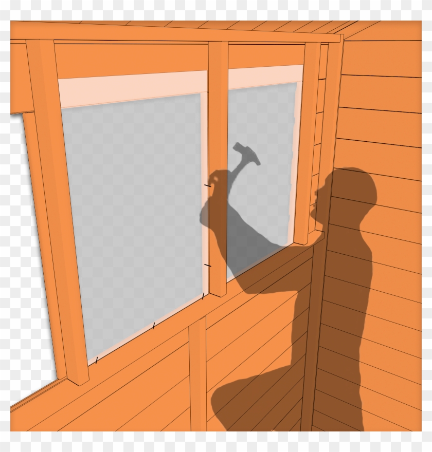 Fit And Seal Windows On A Wooden Shed - Plank #1167792