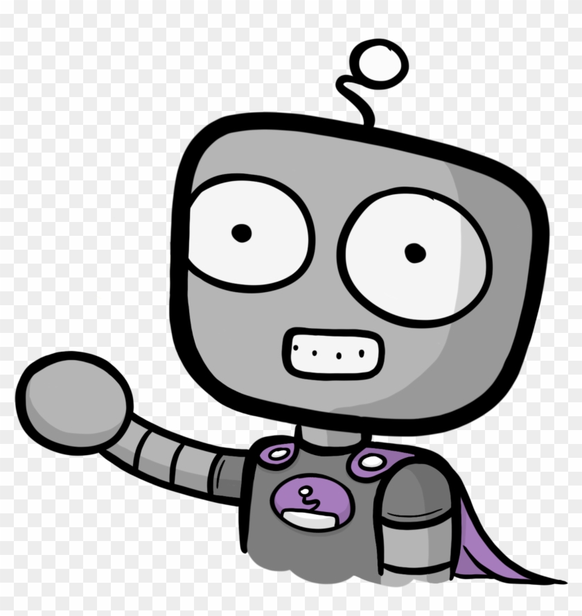 Pcs Robot Wearing Purple Superhero Cape Smiling And - Service #1167846