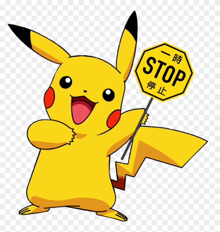 Pikachu Stop Sign By Jackmcford - Pikachu With Stop Sign #1167847
