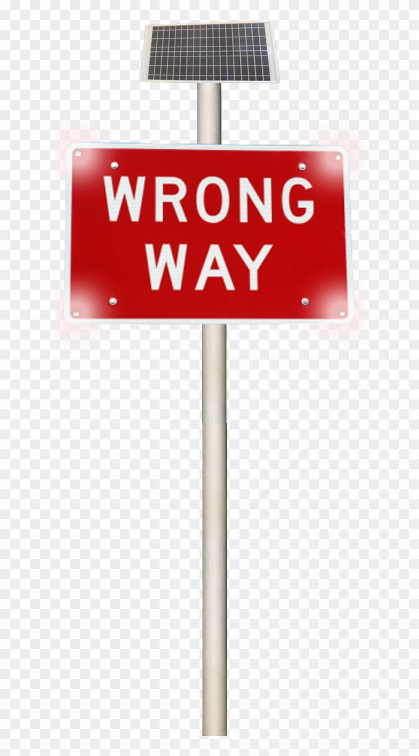 Wrong Way Sign Alert - Traffic Sign Pole Png #1168024