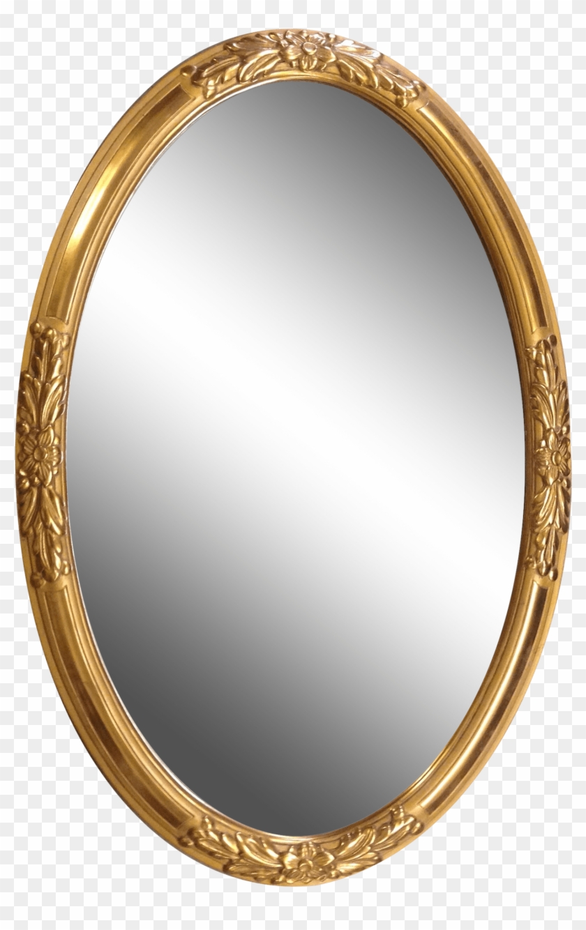 Gold Oval Mirror Png #1168081