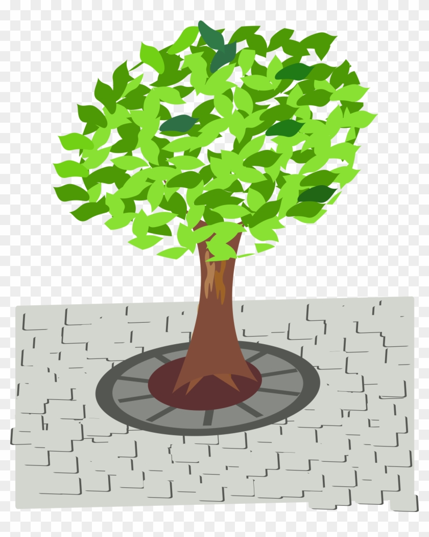 Clipart Tree In The Street Rh Openclipart Org Animated - Tree Street Png #1168149