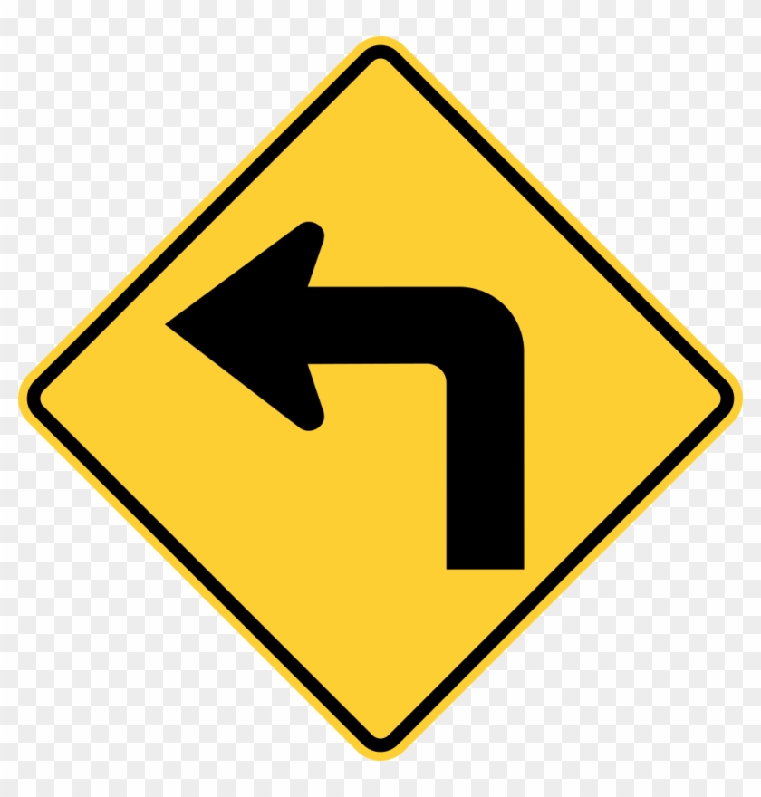 File - Mutcd W1-1l - Svg - Left Turn Traffic Sign #1168245