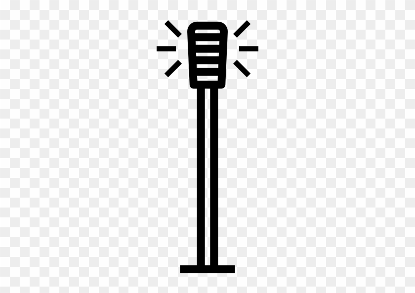 Microphone With Stand Free Icon - Microphone On Stand Vector #1168325