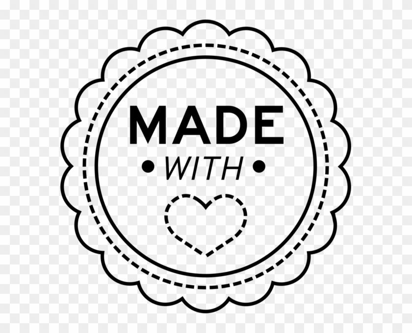 Made With Love Stamp With Scalloped Circle - Png Made With Love Stamp #1168369