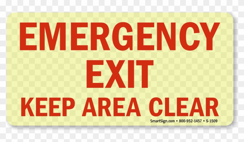 Emergency Exit Keep Area Clear - Brady 84661 Emergency Exit Sign,6-1/2 X 14in,r/wht #1168442