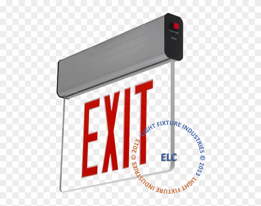Exit Sign, Edge Lit - Exit Sign, Ul Listed - Green Led - White - Battery #1168500