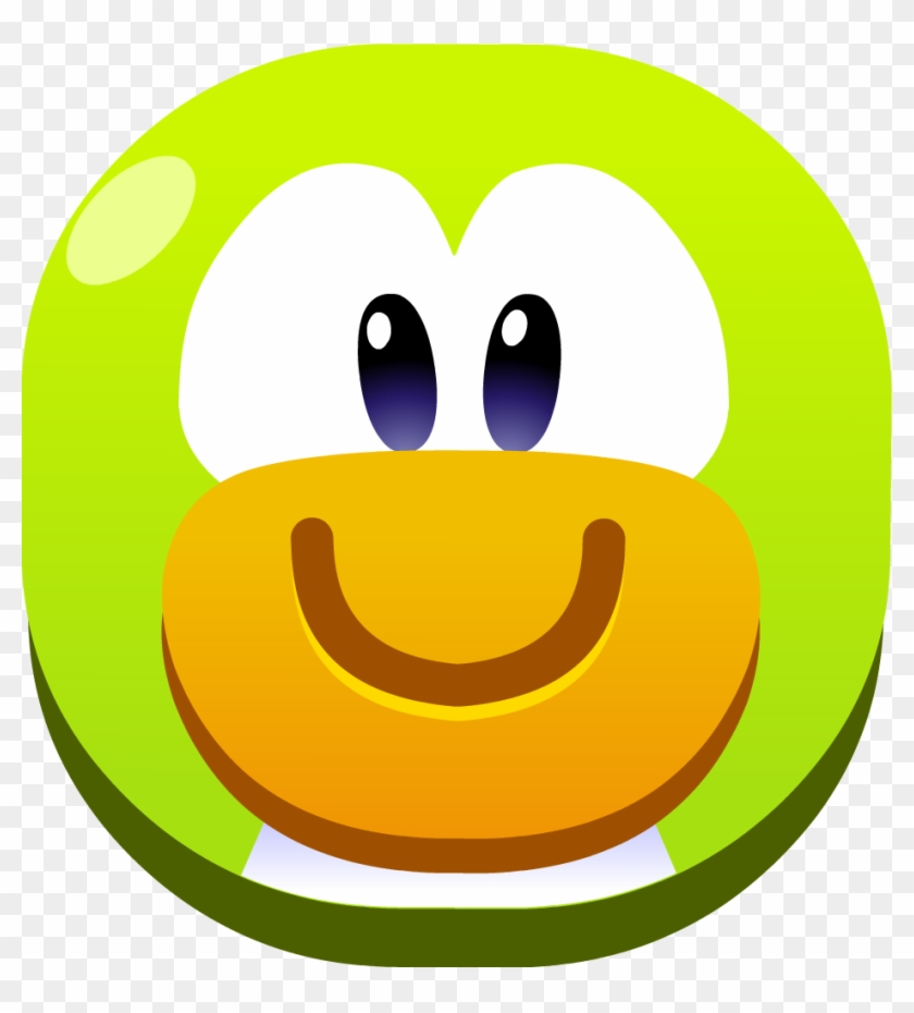 Green Smiling Emoji - Emojis Isla De Club Penguin #1168707