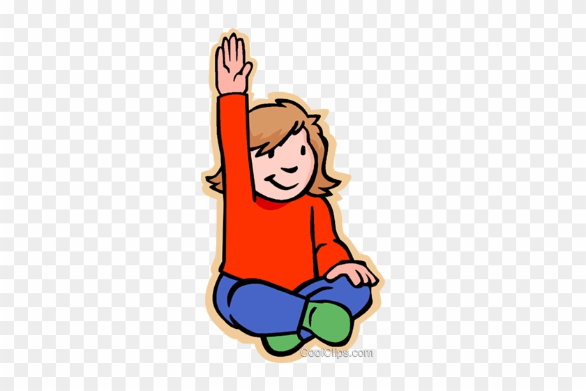 Girl With Raised Hand Asking Question Royalty Free - Raise Your Hand To Talk #1168785