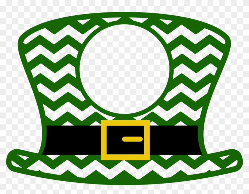 Chevron Leprechaun Hat With Monogram Circle - Love Teacher Svg #1168850