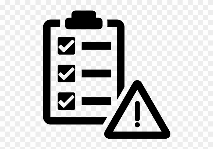 A Checklist With A Warning Sign To Depict Risk Identification - Risk Assessment Icon #1169086