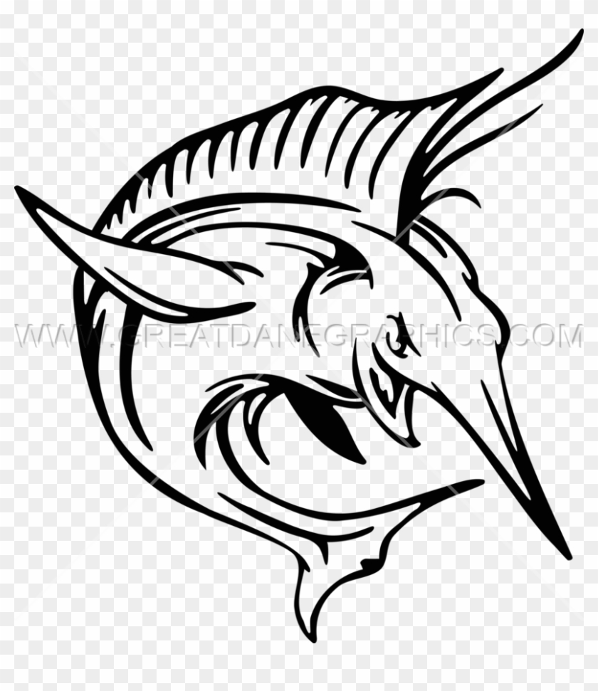 Swordfish Production Ready Artwork For T Shirt Printing - Appliqué #1169164