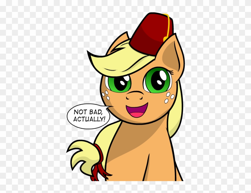 Applejack, Fez, Hat, Safe, Simple Background, Solo - Cartoon #1169453