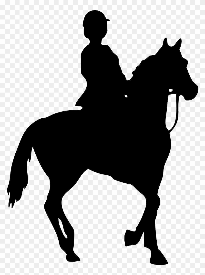 Black Silhouette Of Horse Rider - Many Calories Does Horse Riding Burn #1169572