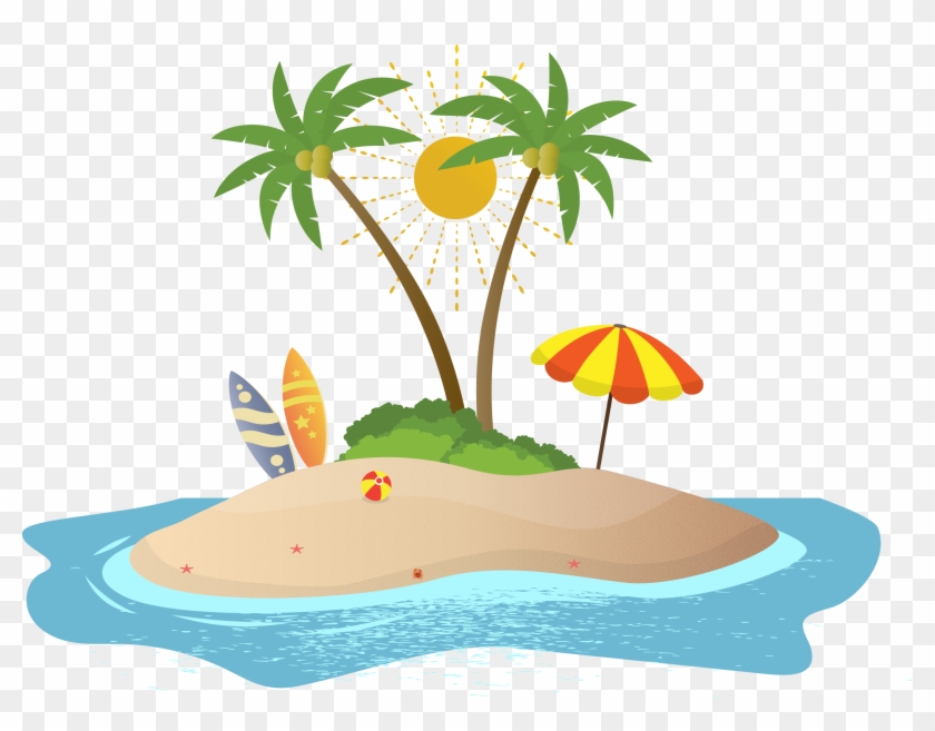 Vector Painted Island 2337*1719 Transprent Png Free - Island Vector Png #1170081
