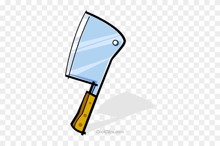 Meat Cleaver Royalty Free Vector Clip Art Illustration - Cartoon Meat Cleaver #1170129