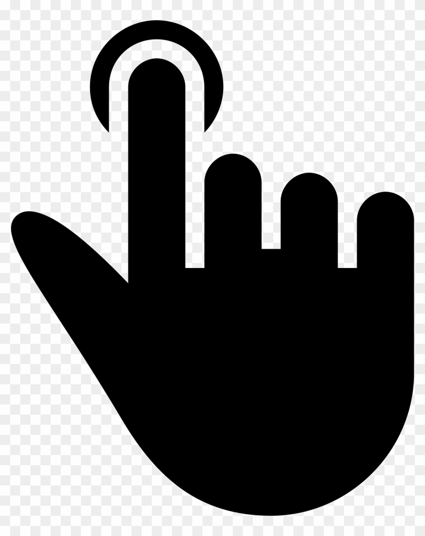 One Finger Click Black Hand Symbol Comments - Icono De Clic Png #1170448
