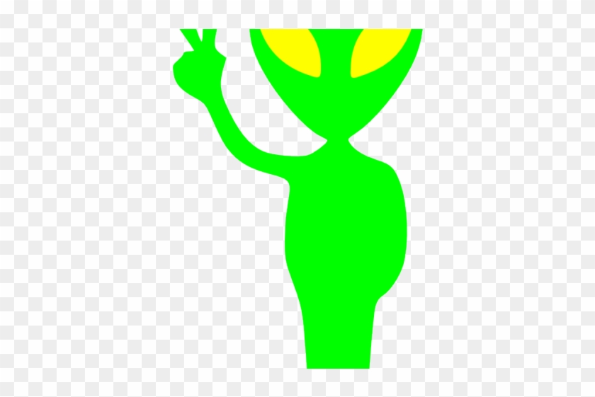 Peace Sign Clipart One Finger - Green Alien With Red Eyes #1170468