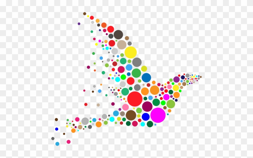 Vector Drawing Colored Circles Forming A Bird Shape - Colorful Png #1170520