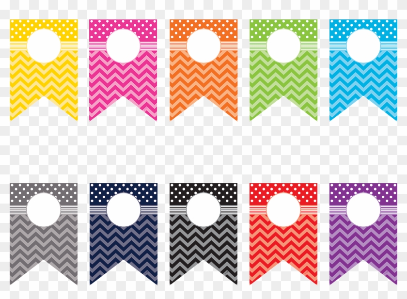 Tcr5418 Chevrons And Dots Pennants Accents Image - Rlf Home Zig-zag Cornice 50" Curtain Valance - Color: #1170652