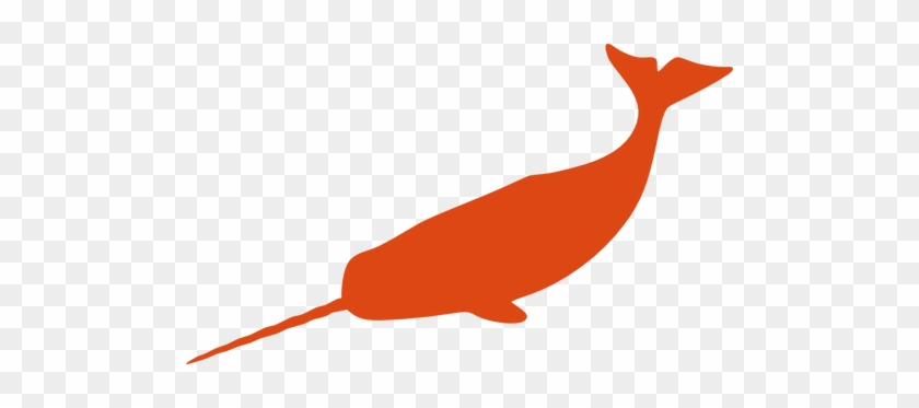 Large Narwhal Silhouette Vector Image - Orange Narwhal #1170819