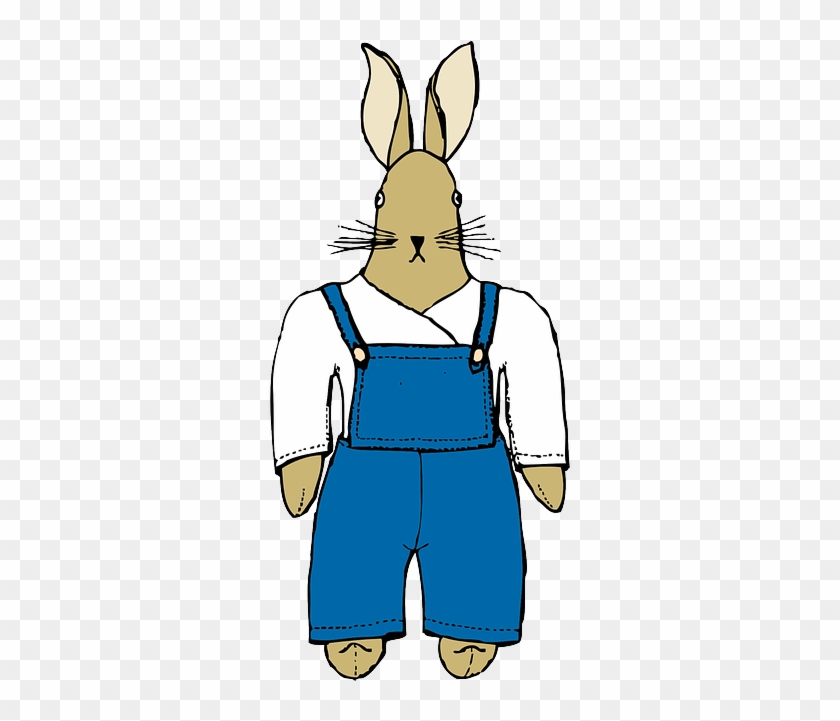 Cartoon, Bunny, Farmer, Clothing, Front, Rabbit - Cartoon Farmer Rabbit #1170973