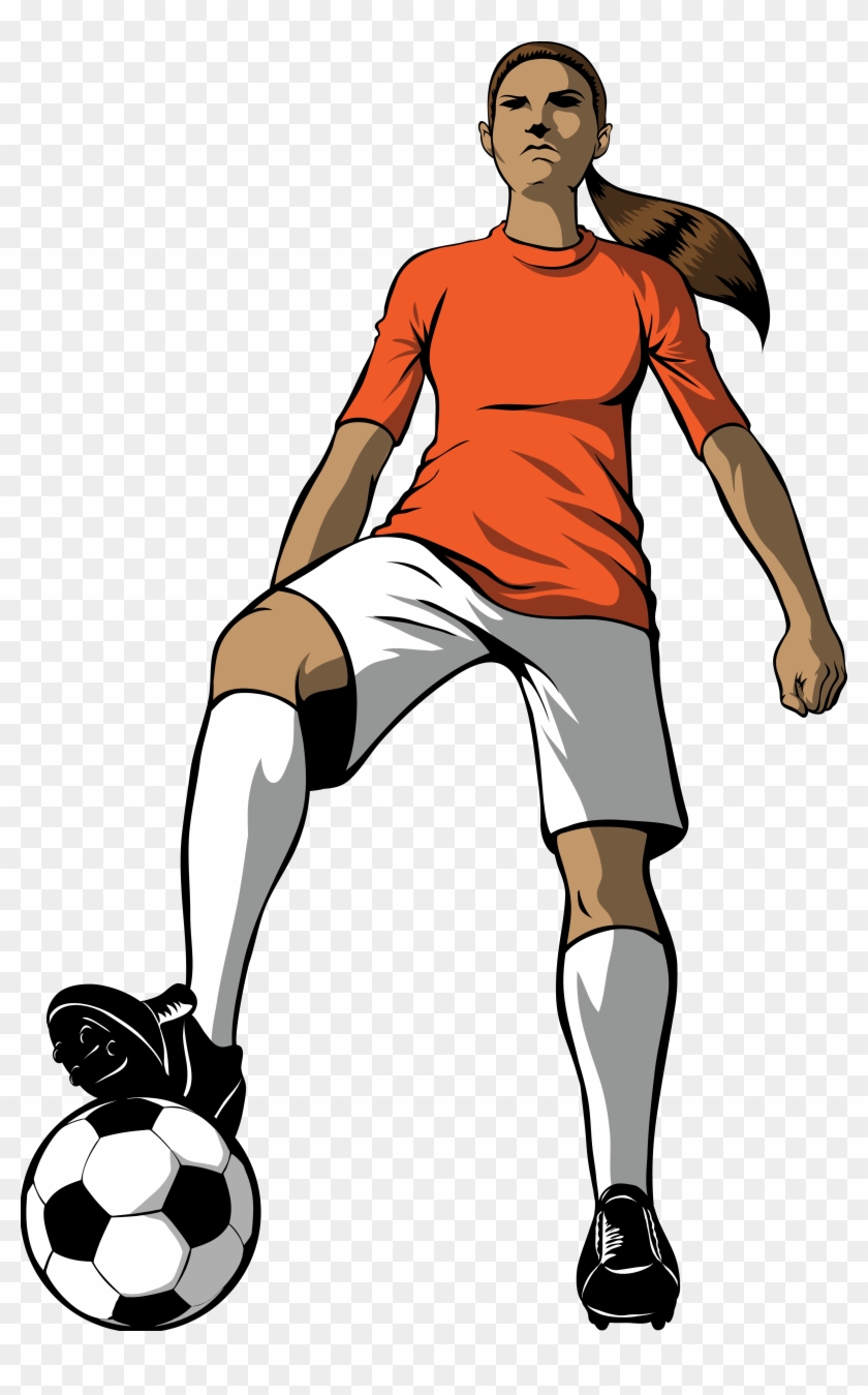 Female Footballer Cliparts - Girl Soccer Player Cartoon - Free Transparent  PNG Clipart Images Download