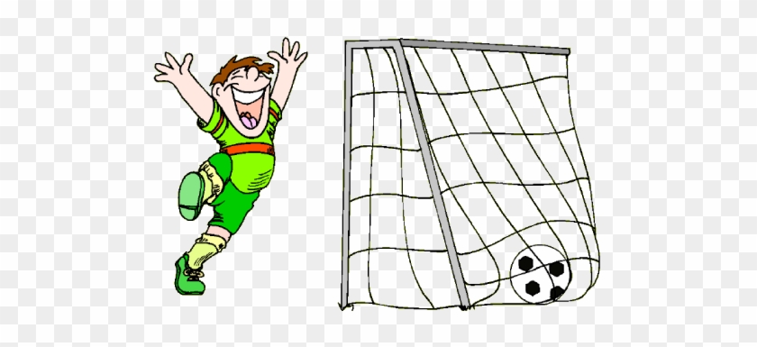 Soccer Clipart Foot - Cartoon Scoring A Goal #1171100