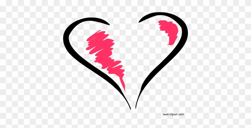 Black And Pink Scribbled Heart Png Clip Art Image - Clip Art #1171540