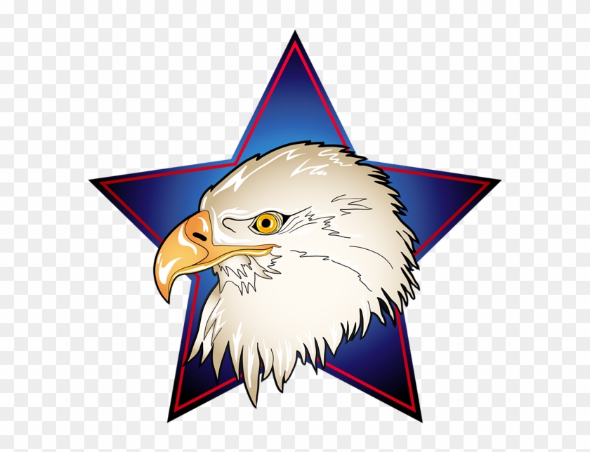 Eagle Head In Blue Star Transparent Png Clip Art Image - Free Transparent Eagle #1171650