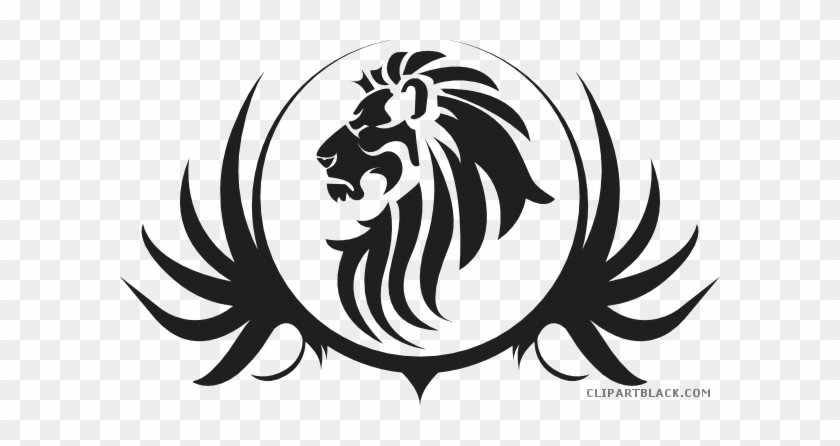 Lion Head Animal Free Black White Clipart Images Clipartblack - Lion Logo Transparent Background #1171889