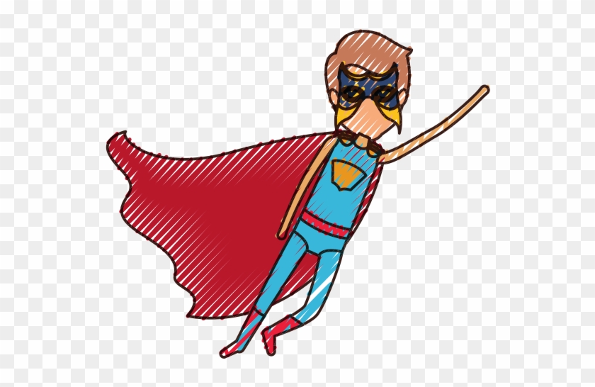 Colored Pencil Flying Superhero - Superhero #1172120