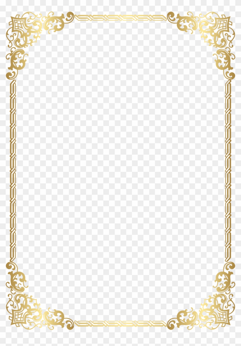 Gold Border Frame Transparent Clip Art Image - Gold Border Clip Art ...