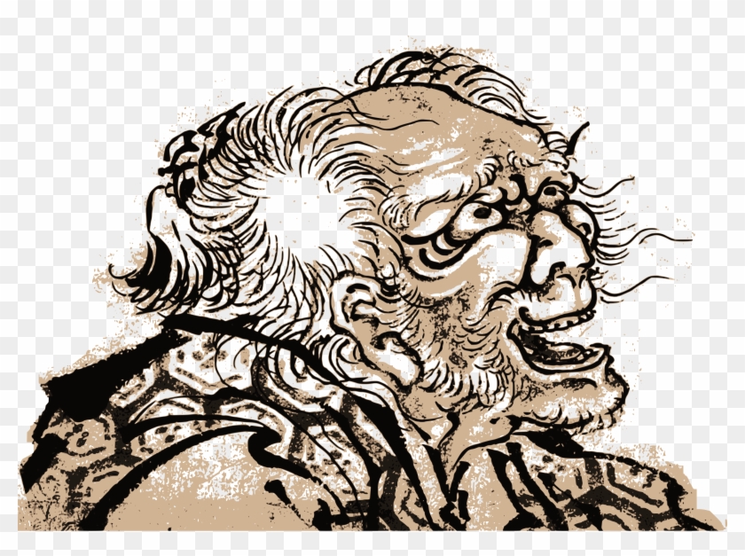Big Image - Head Of An Old Man By Katsushika Hokusai Art Reproduction #1172661