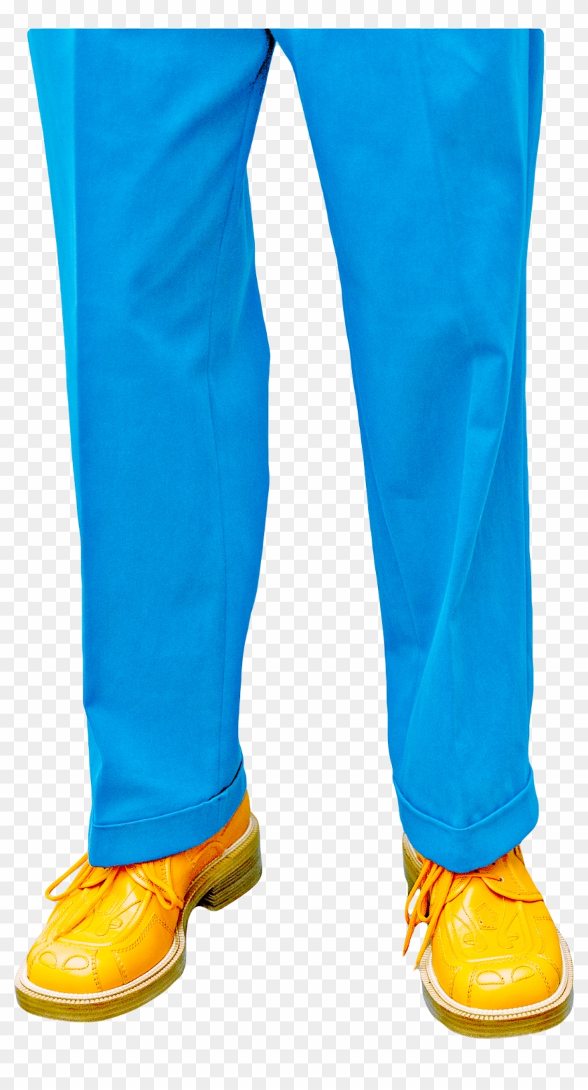 Blue Trousers And Yellow Shoes - Pants And Shoes Png #1172698