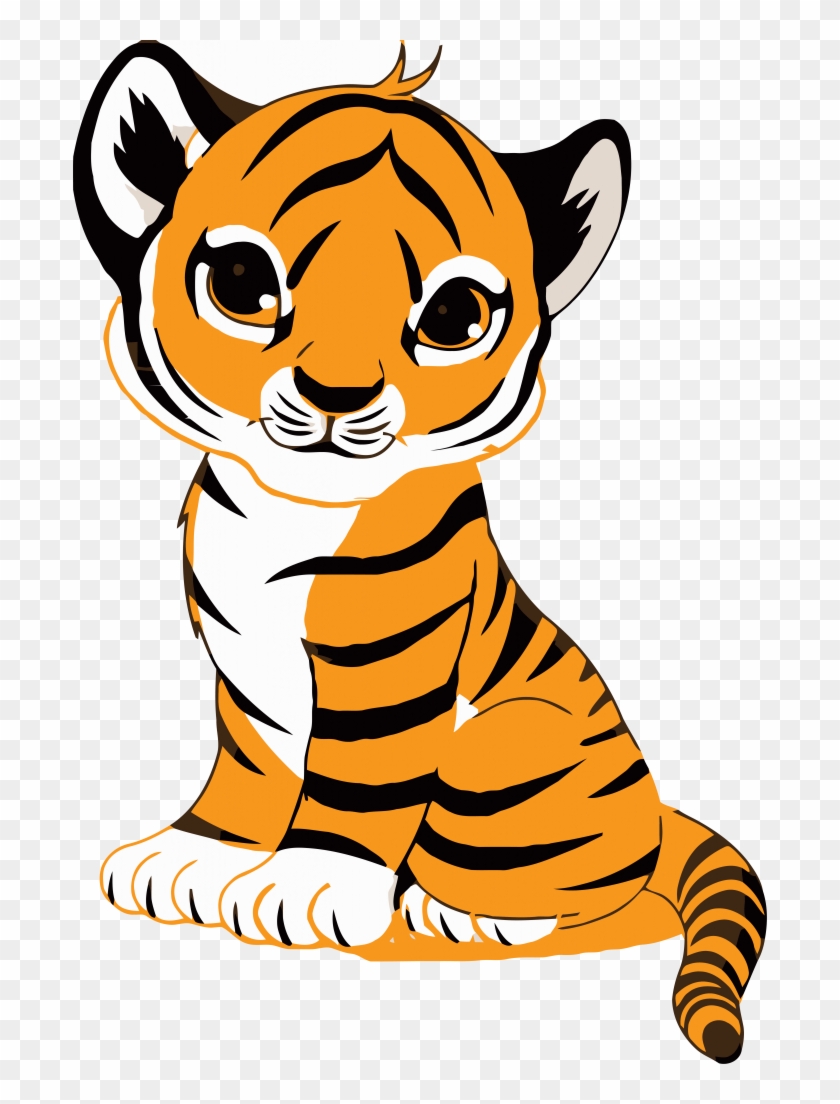 Tiger Face Clip Art Royalty Free Tiger Illustration - Cute Cartoon Tiger Cub #1172707